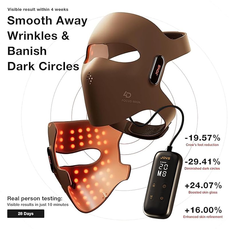 JOVS 4D Laser Light Therapy Mask - Advanced Red Light Therapy for Deep Anti-Aging & Wrinkle Reduction | 6X More Powerful