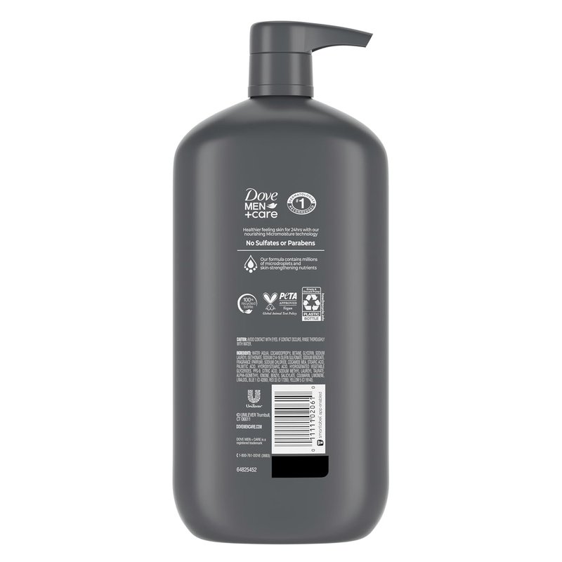 DOVE MEN + CARE Hydrating Body & Face Wash - 24-Hour Nourishing Micromoisture Technology | 30 oz
