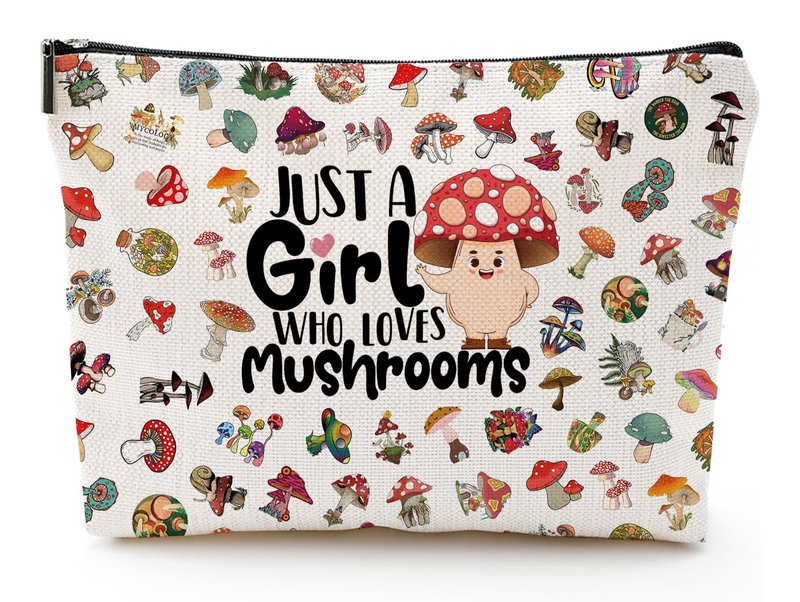 NONETH Mushroom Makeup Bag & Stuff - Mushroom Themed Gifts for Women & Lovers