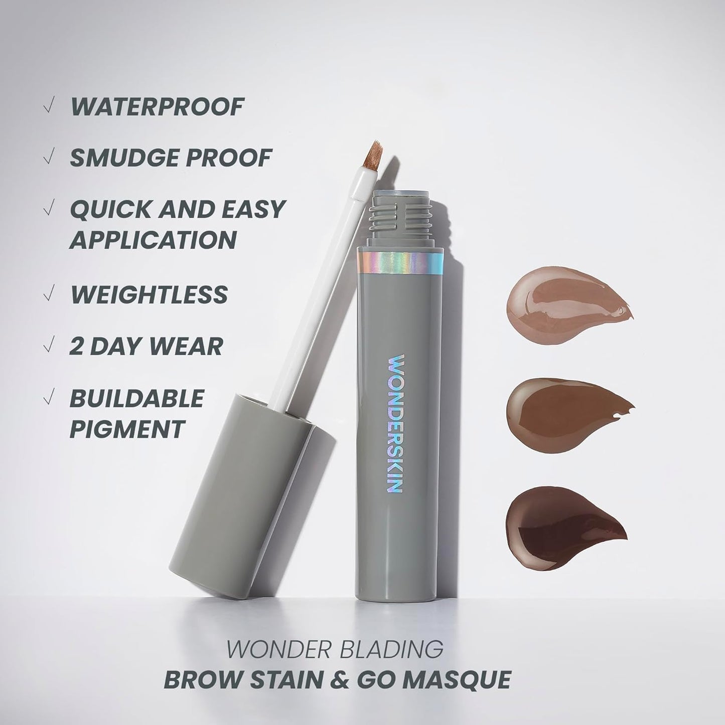 Wonderskin 1440 Eyeliner - Waterproof & Smudge-Proof Liquorice Shade | Long-Lasting Brow Stain & Go Masque (Brunette)