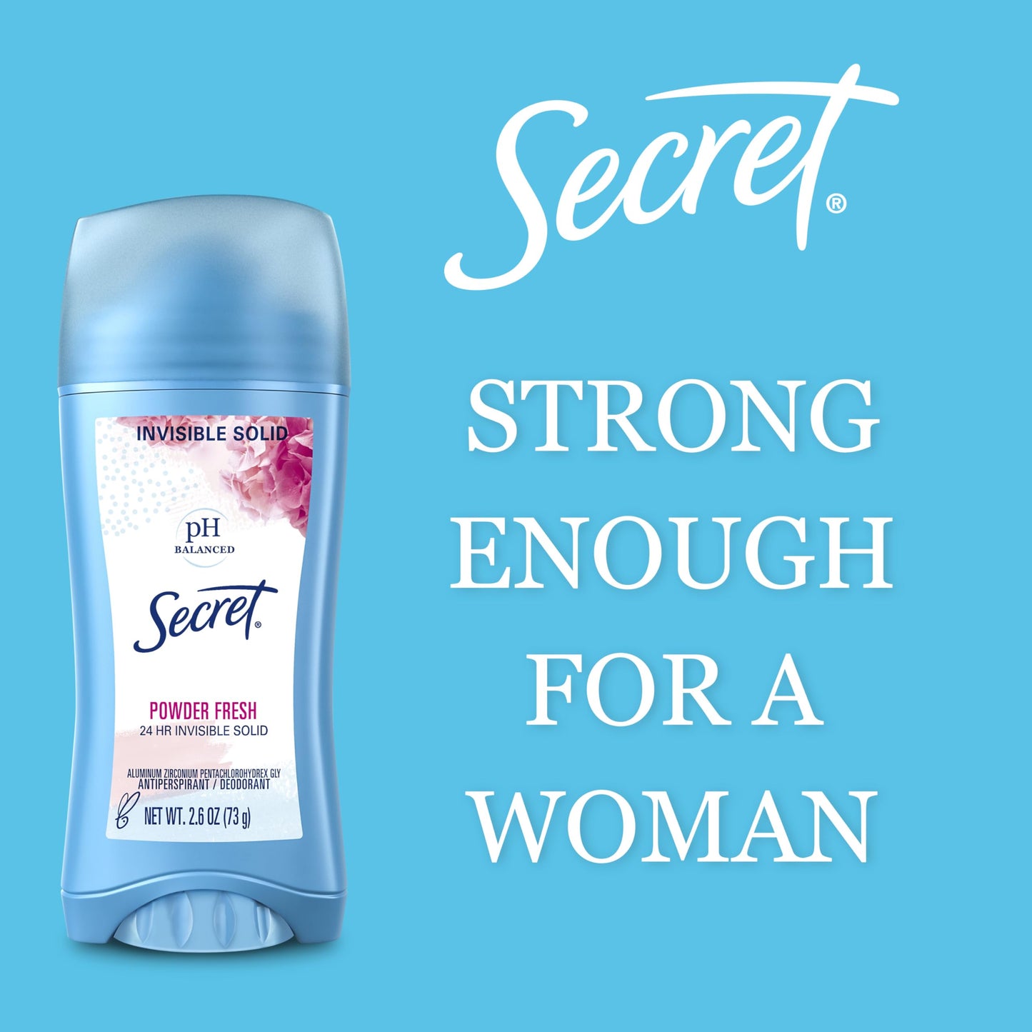 Secret Antiperspirant and Deodorant for Women, 24hr Sweat & Odor Protection, PH Balanced Protection, Gentle on Skin, Invisible Solid, Spring Breeze Scent, 2.6 oz (Pack of 12)
