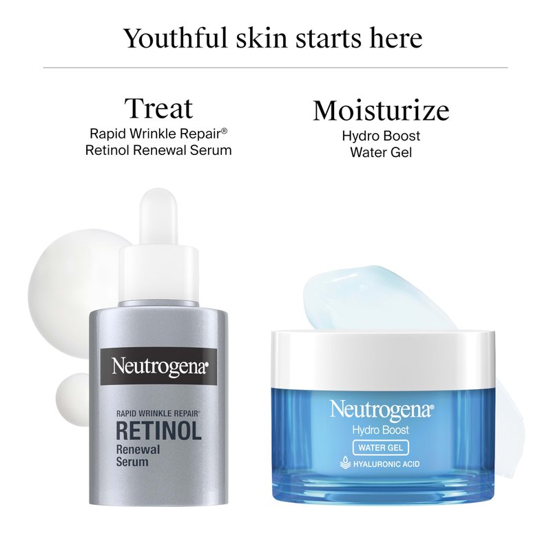 Neutrogena Rapid Wrinkle Repair Retinol Renewal Serum, Lightweight Anti-Aging Facial Serum with Pure Retinol & Antioxidants to Improve Wrinkles, Dullness & Dark Spots, 1 fl oz