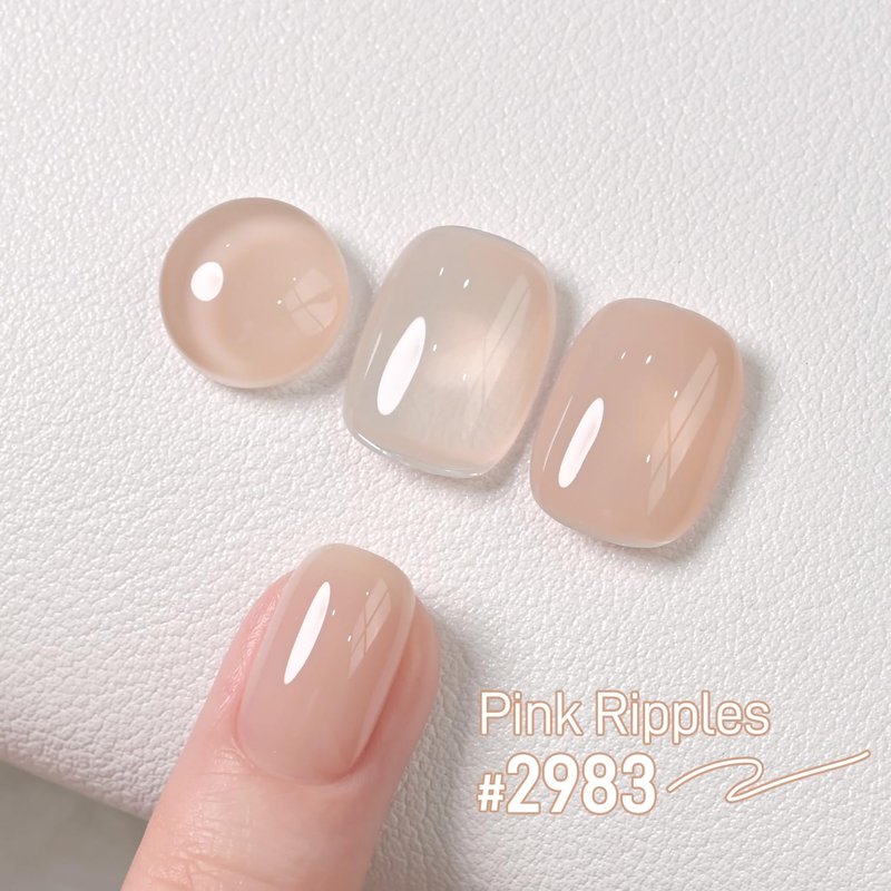 GAOY Nude Jelly Gel Nail Polish, 16ml Sheer Translucent Netural Soak Off Gel Polish, UV Light Cure for Nail Art DIY at Home, 2983 Pink Ripples