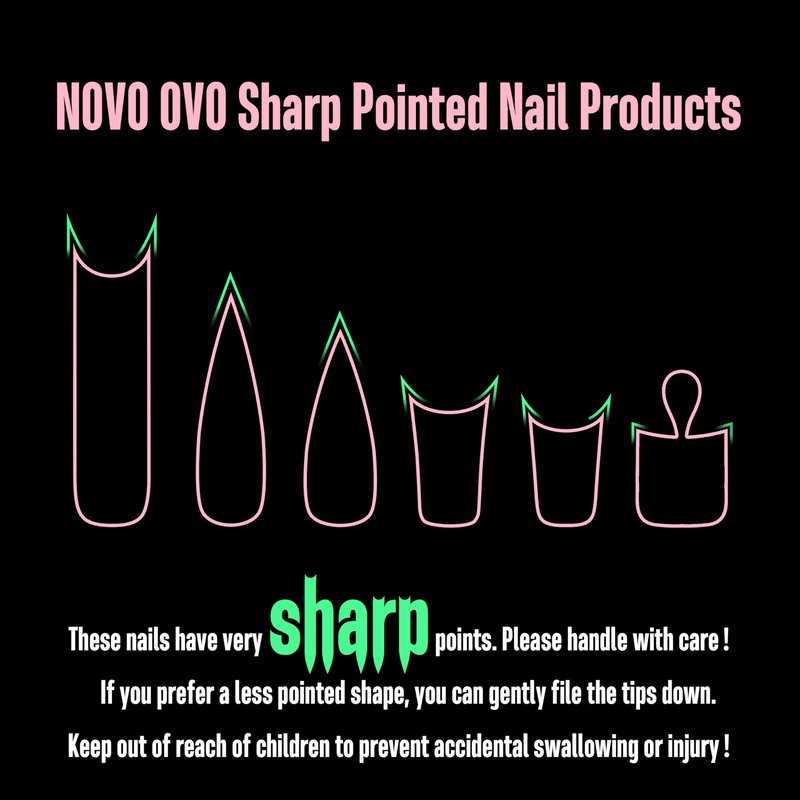NOVO OVO Halloween Extra Thick Duck Feet Nail Tips Full Cover for Press on Acrylic with Moon Curve, Medim Long Clear Pre-Etched Matte Flare Wide French Soft Gel False Nail Extension x 15 Sizes 150 pcs