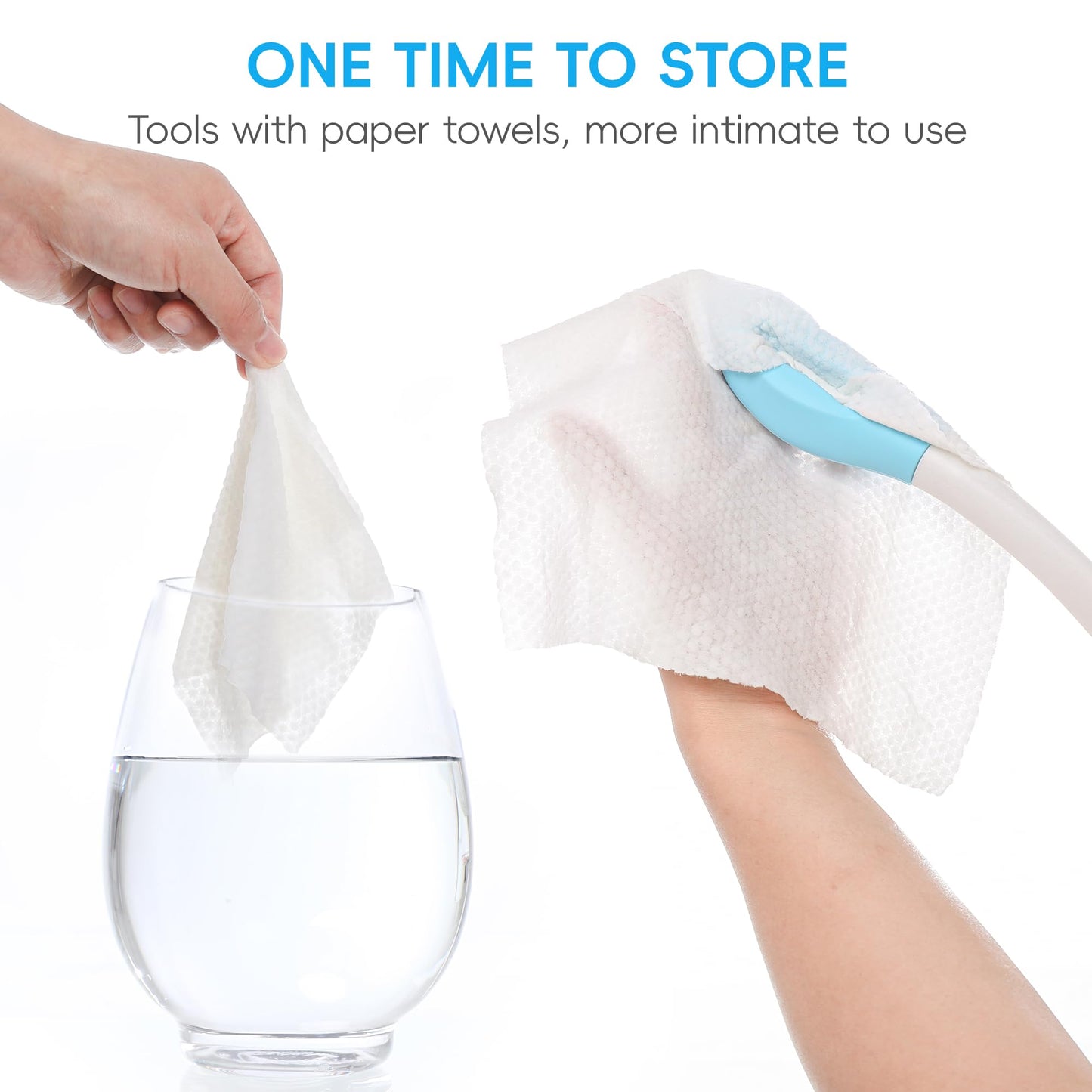 Wefaner folding wiping toilet aid tool and 20PCS Compressed Washcloth Towels,Combination set,Self Help Wipe Butt for Overweight People，Limited Mobility,Elderly, Pregnancy.