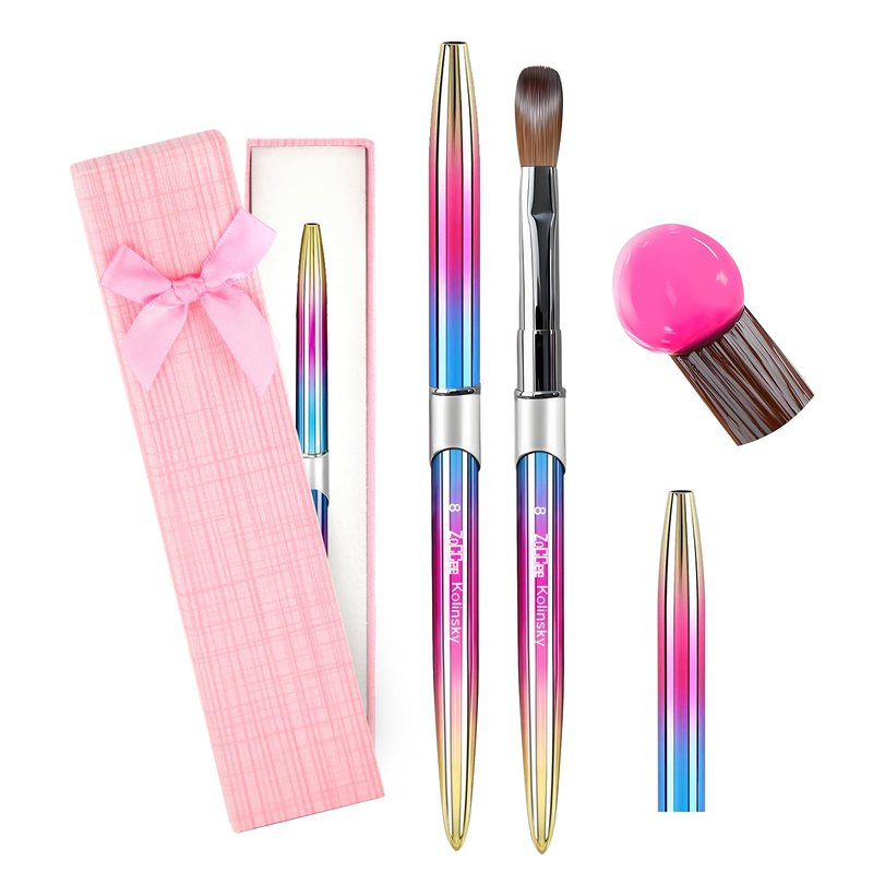 Acrylic Nail Brush - 100% Kolinsky Sable Hair Brush for Acrylic Application - Professional Salon-Grade Tools with Box for Nail Art, Extensions & 3D Carving