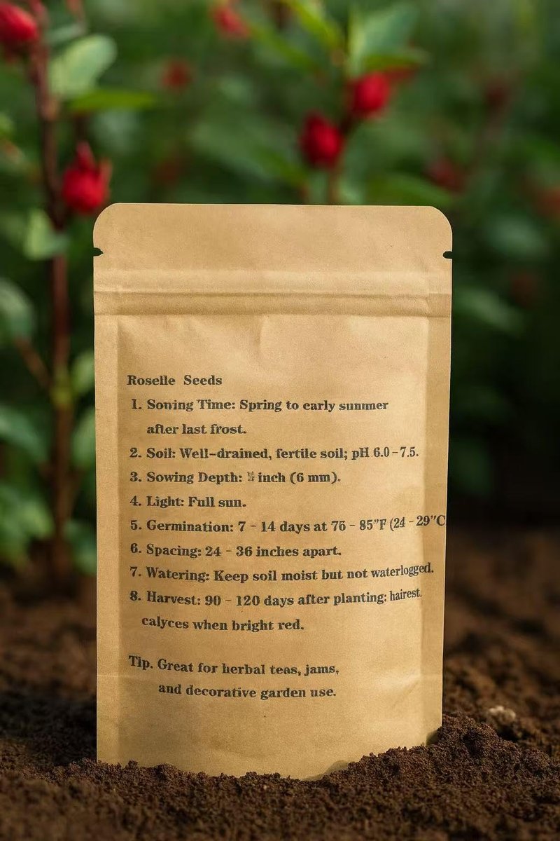 loseedsoo 100+ Roselle Seeds for Planting – Hibiscus sabdariffa Seeds, Roselle Hibiscus Flower Seeds for Garden Planting, Annual Heirloom Flower Seeds for Outdoor Growing