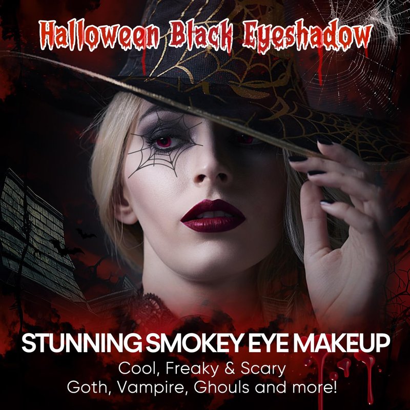 MAKI YIKA Black Grey Smokey Eyeshadow Palette Matte Black White Gray Silver Smoky Eye Shadow 9 Colors Eyeshadows Eye Makeup For Goth Look -9Black