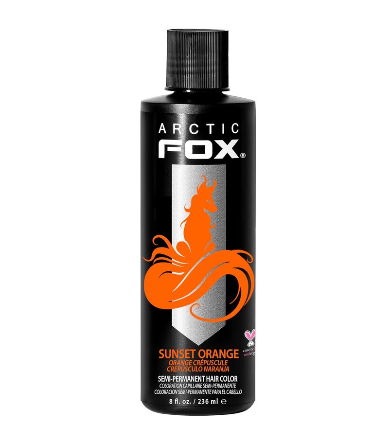 ARCTIC FOX Sunset Orange Vegan Semi-Permanent Hair Color Dye - 8 Fl Oz | Cruelty-Free Formula