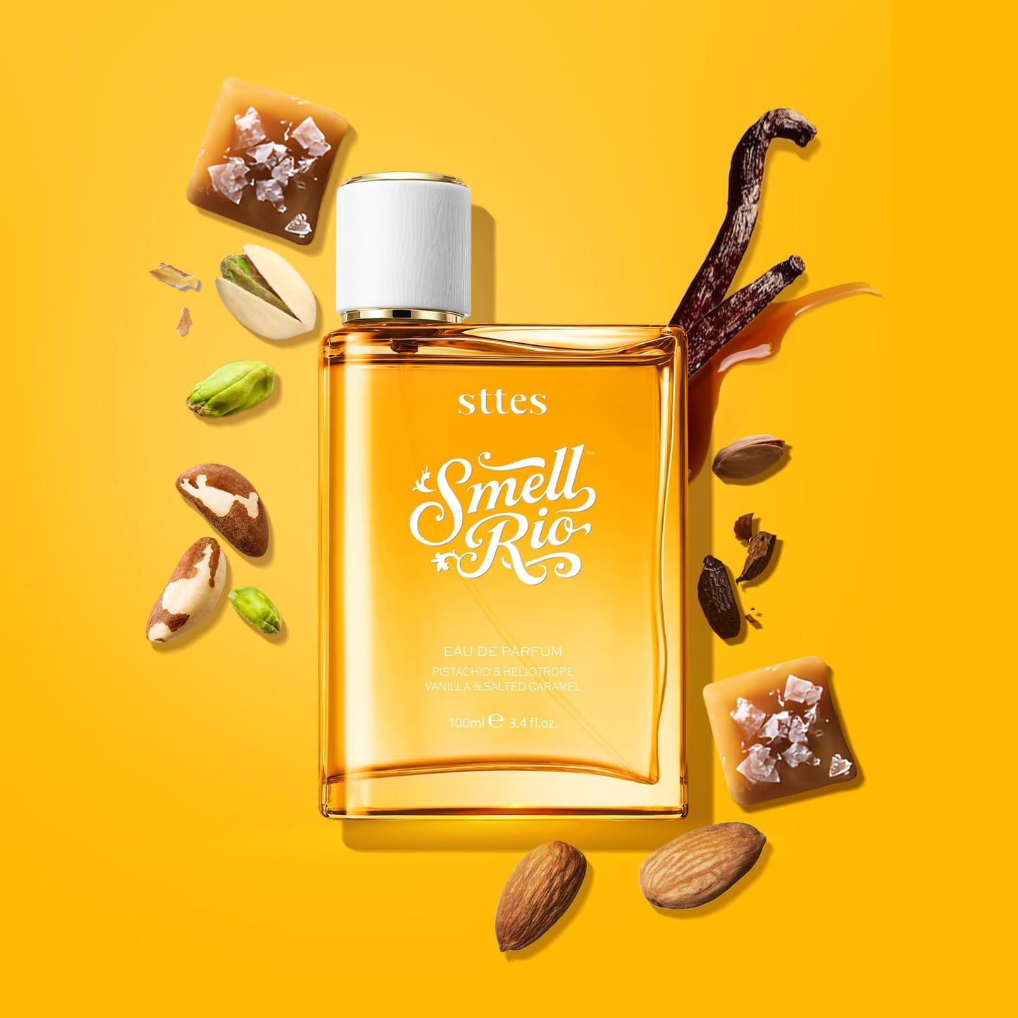 Sttes Perfume 02# Irresistible Sunshine for Women, 2 Pack, 2 x 100ml Eau de Parfum, Vanilla Salted Caramel Pistachio Gourmand Perfume, Warm Sweet Fragrance, Gift for Mom