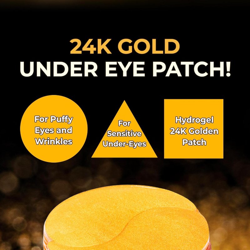Gold Collagen Eye Patches - Hydrating Firming Under Eye Mask for Dark Circles & Puffiness | 60 Count