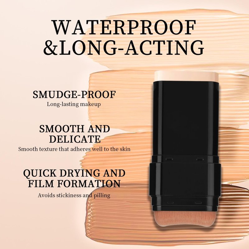 Skiennix Dual-Ended Foundation & Concealer Stick - Long-Wear Matte Makeup for All Skin Tones (03 Light)