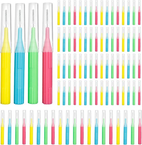 RAZOKO Interdental Brush, Flossing Head,Easy Use Tooth Cleaning Tool (1Pack(2.5mm/3mm)-88pcs)