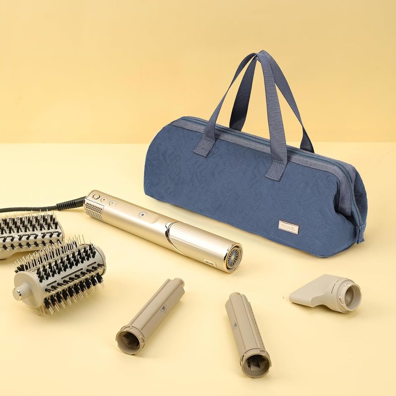 NISHEL Hair Tools Travel Bag - Portable Organizer for Hair Dryer & Curling Iron | Aegean Blue