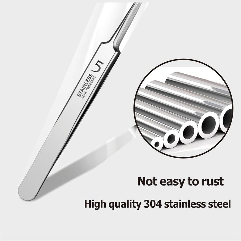 Blackhead Remover Tool Kit - 5-Piece Professional Stainless Steel Comedone Extractors | Acne Treatment Set