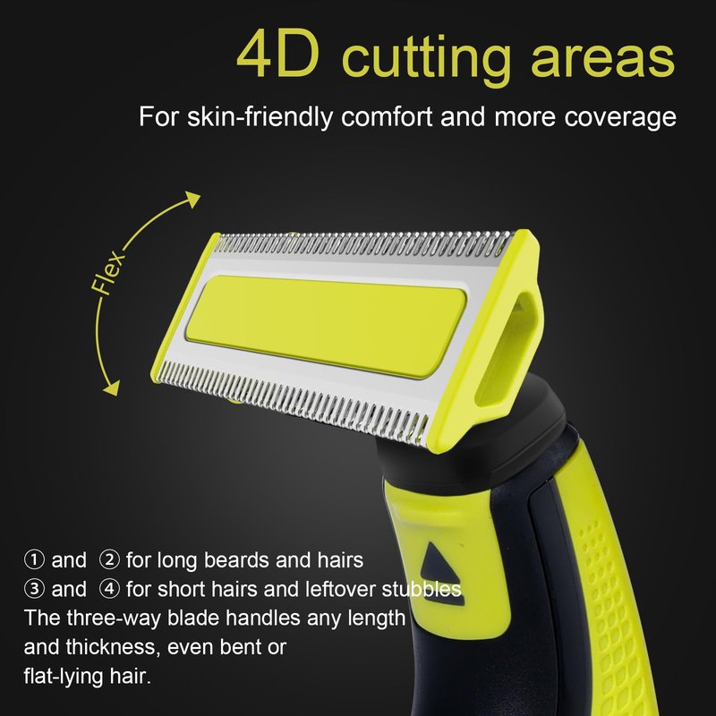 Electric Shaver Replacement Heads Compatible with Norelco One Blade Razors QP14xx,QP25xx,QP26xx,QP27xx,QP28xx,QP65xx,QP66xx Models (4 Pack)