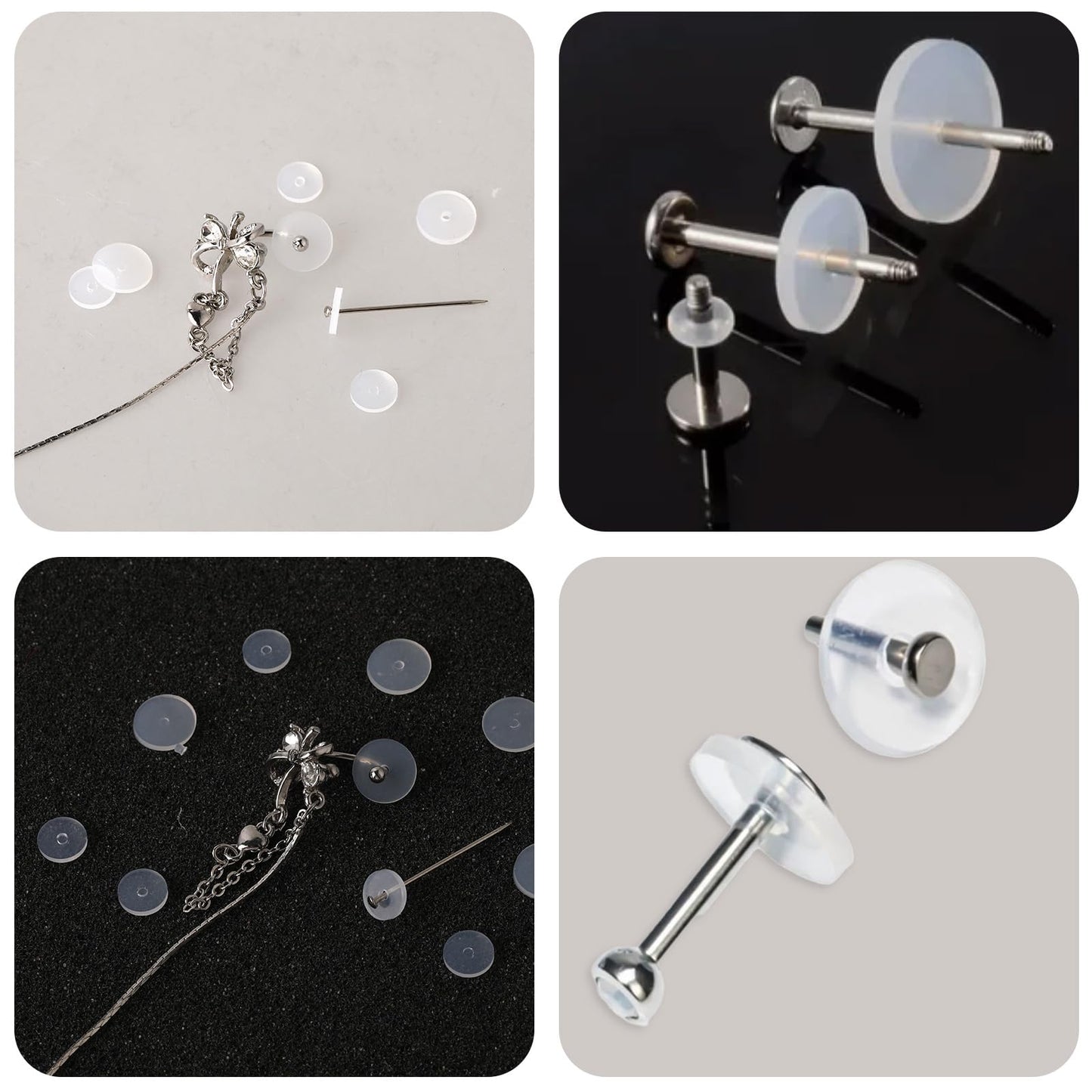 Giantree 30Pcs Clear Piercing Disc, Silicone Perforated Disc for Piercing Bump, 7/9 mm Earring Supports for Keloids Healing Pads Belly Button Piercing Kit Nose Piercing Bump Treatment(30pcs)