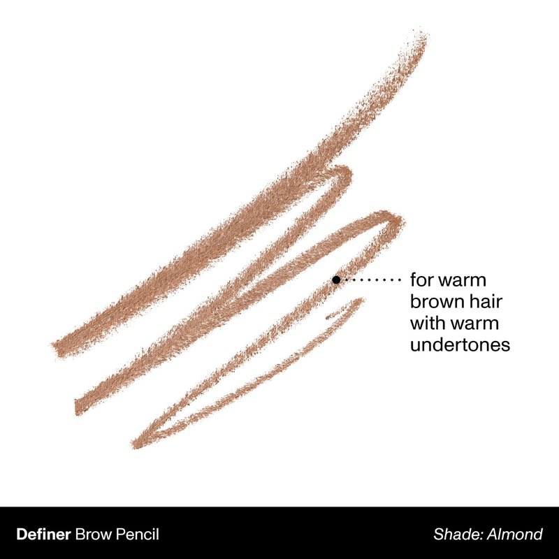 Morphe Definer Dual-Ended Brow Pencil - Precision Slanted Tip for Shaping & Filling - Almond (0.003 oz)
