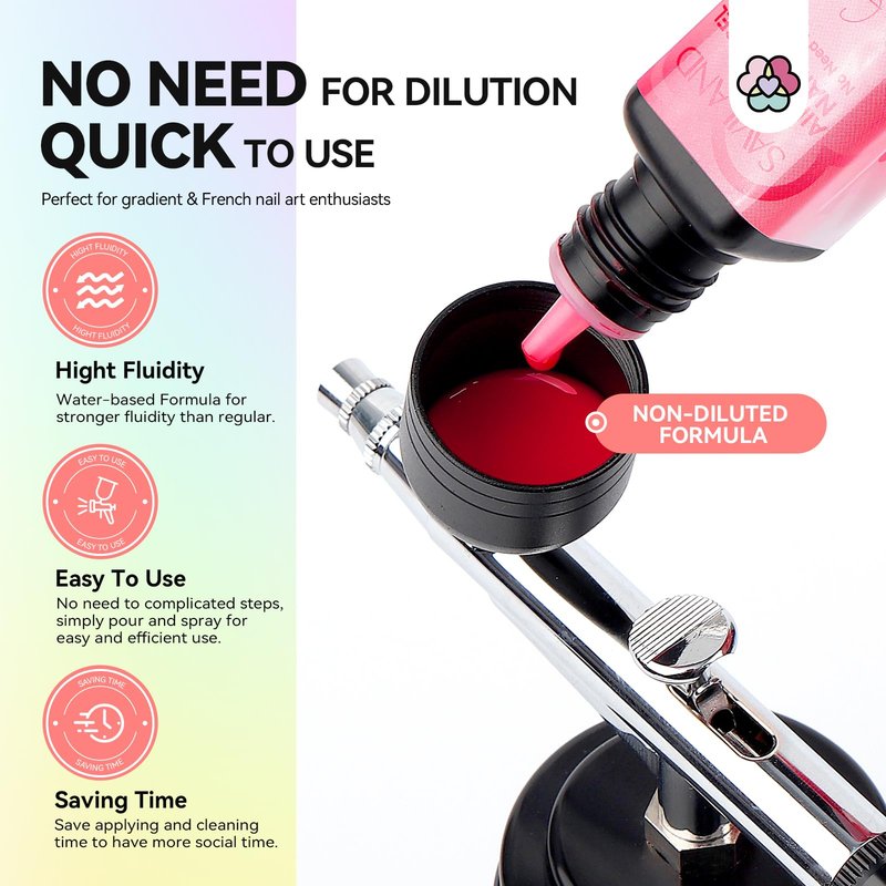 SAVILAND Airbrush Gel Nail Polish: 36 Colors No Need for Dilution Gel Polish Airbrush Paint for Nail Diluted High Pigmented for Acrylic French Gradients Cat Eye Paint Home Salon DIY Christmas Gift
