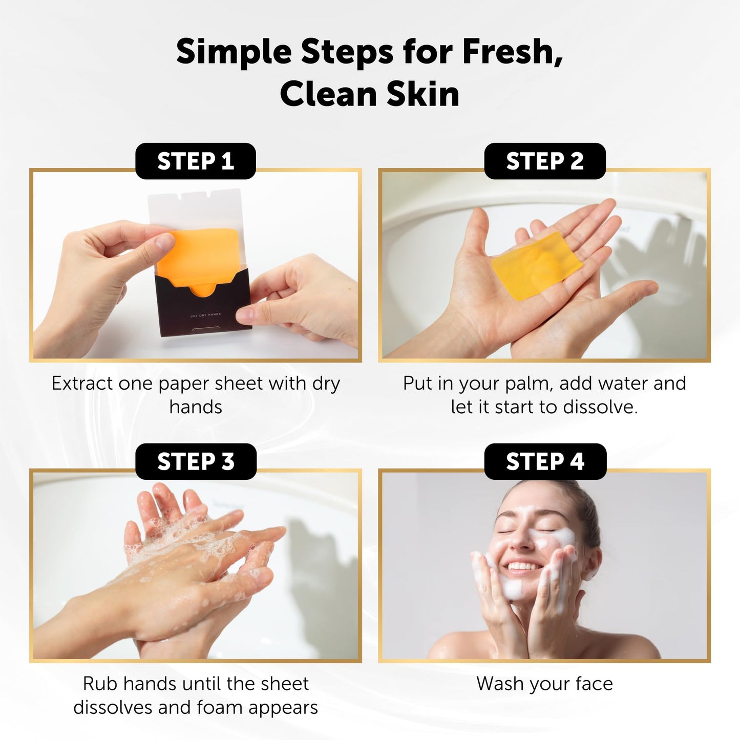 VALITIC Turmeric Kojic Acid Cleansing Soap Melting Sheets - Dark Spot Corrector Paper Soap - 100 Travel Size Facial Exfoliating Sheets With Vitamin C, Retinol, Collagen - 3 Pack