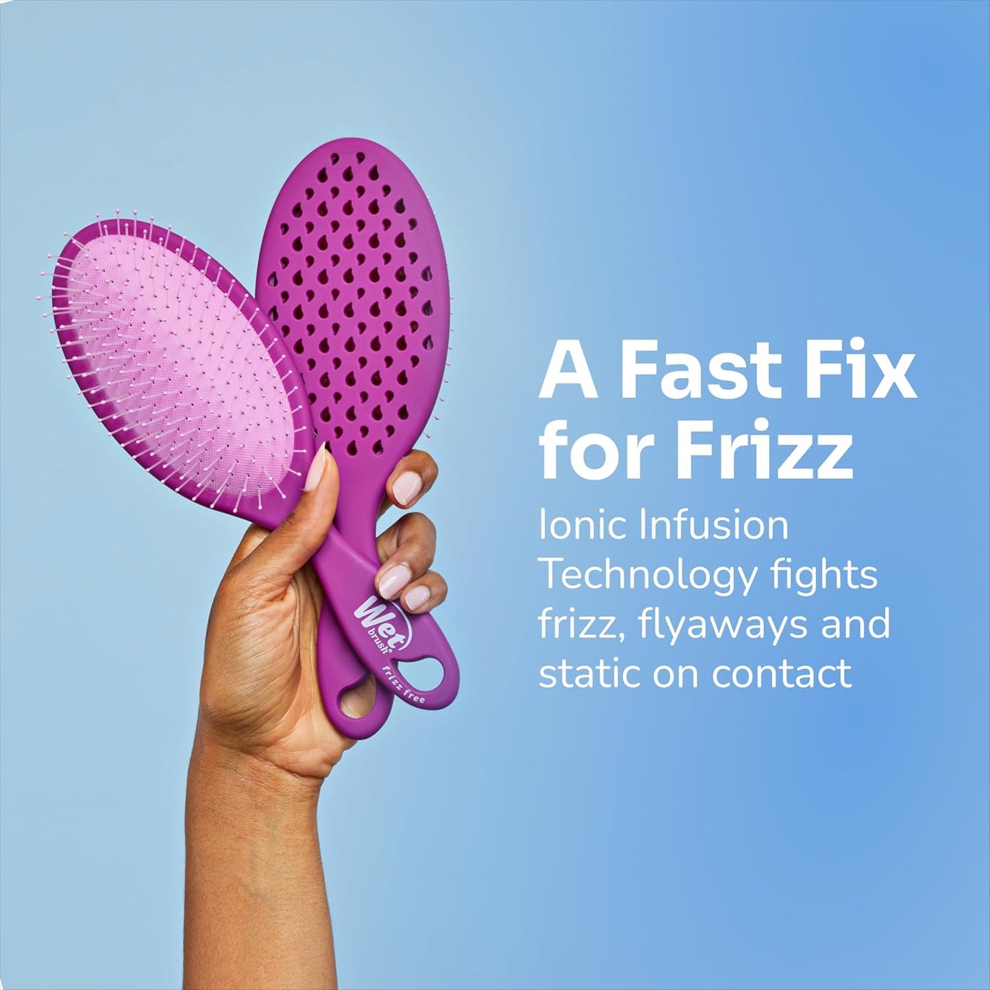 Wet Brush Frizz-Free Detangler Brush - Ionic Technology for Smooth, Frizz Control | Purple, All Hair Types