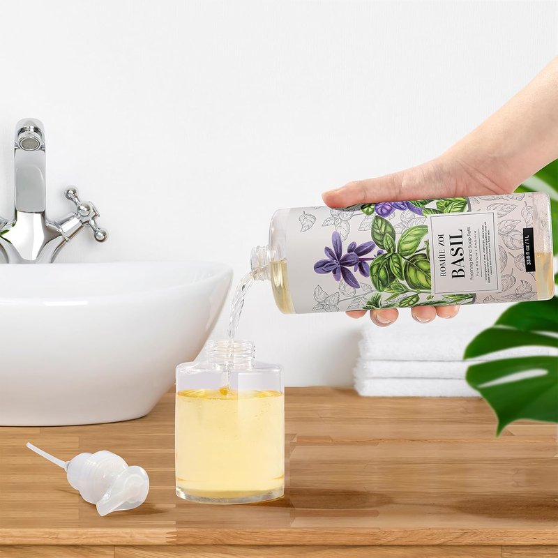 ROMIIE ZOI Foaming Hand Soap Refill - Gentle & Moisturizing Basil Formula | 1 L / 33.8 FL OZ