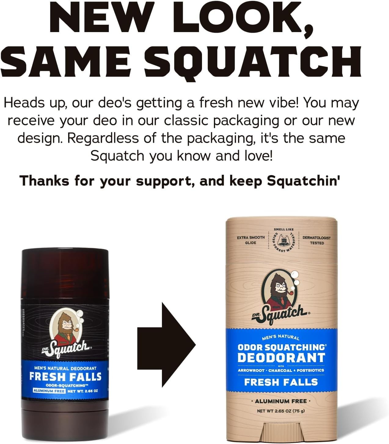 Dr. Squatch Natural Men’s Deodorant – Aluminum Free Natural Deodorant Men with Charcoal & Postbiotics for 72-Hour Odor Protection – Pine Tar + Birchwood Breeze, 2.65oz Stick (2-Pack)