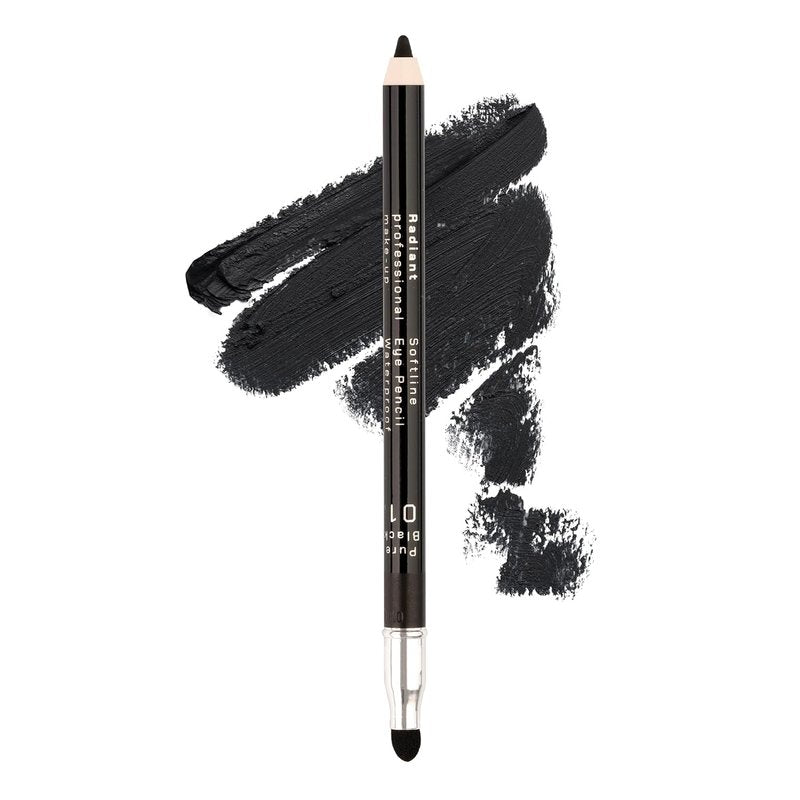 Professional Black Waterproof Eyeliner Pencil - Long-Lasting, Smudge-Proof Formula for Smoky Eyes | Includes Smudger Tool