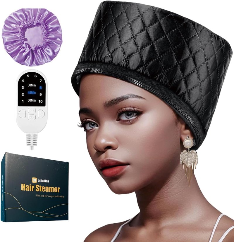 Skiennix Heat Cap - Deep Conditioning Thermal Steam Cap for Natural Hair | 10-Level Quick Heating