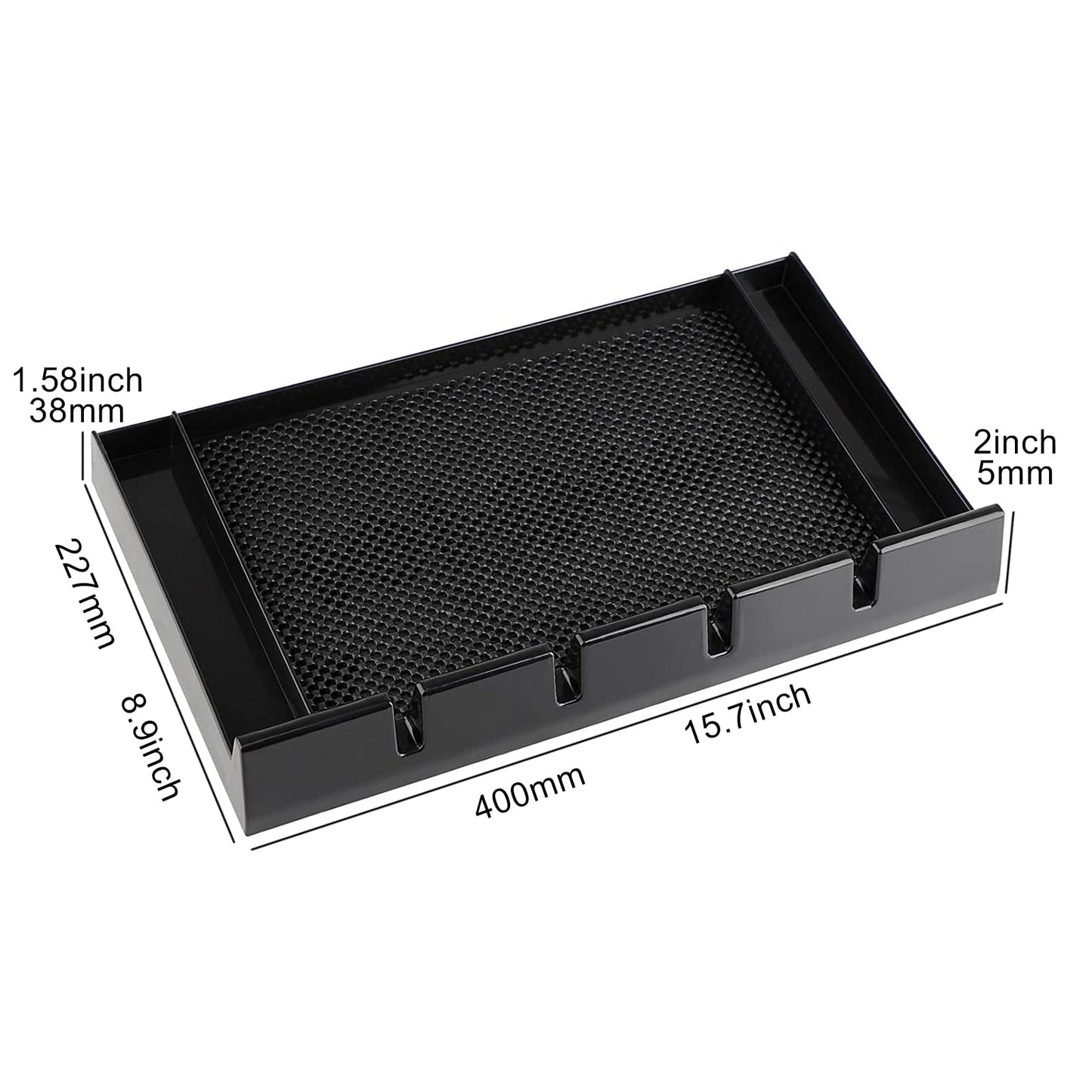 ZIBARBER Barber Clipper Tray Organizer, Trimmer, Corded Clippers Holder for Hairdresser, Salon Station Haircut Tools Keeper with Anti-Slip Mat - 15.7" L x 8.9" (Rectangle)