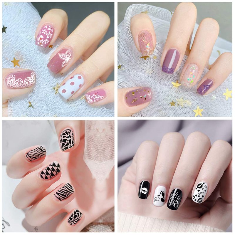 Biutee Nail Stamping Plates Set 12pcs Nail Plates 1stamper 1scraper 1storage bag Nail plate Template Image Plate Stencil Nails Tool