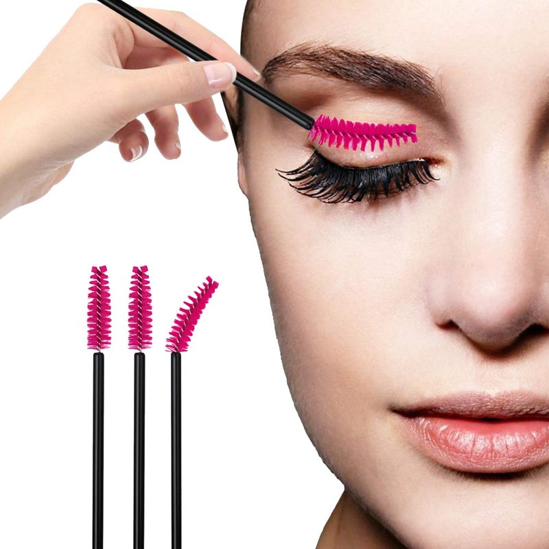 Disposable Eyelash Mascara Brushes - 100PCS for Eyelash Extensions & Makeup | Rose Color