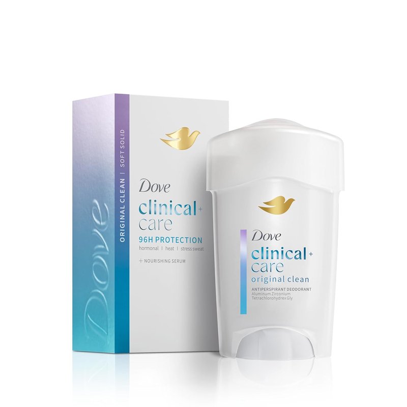 Dove Clinical + Care Antiperspirant Deodorant - Original Clean Soft Solid with Nourishing Serum | 1.7 oz