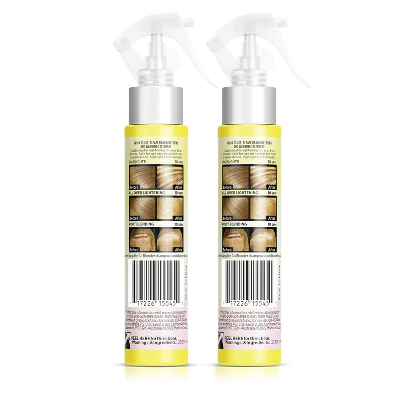 John Frieda Go Blonder Lightening Spray - Gradually Lightens Blonde Hair | Paraben-Free, 3.5 Oz (Pack of 2)