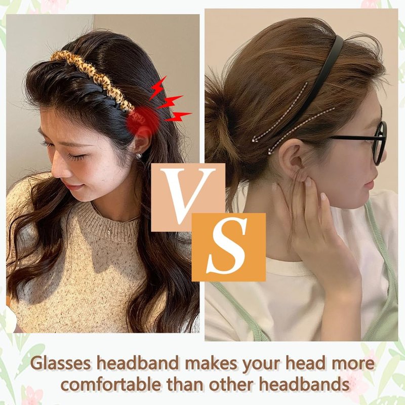 Comfortable Headbands for Women | No Headache Non-Slip Design for Glasses Wearers - Ideal for Medium Thick Hair