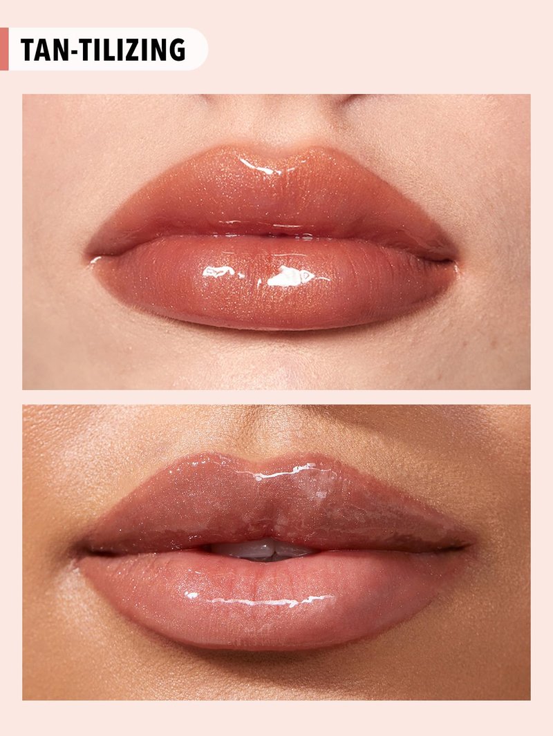 SHEGLAM Power Bouquet Lip Gloss Shiny Tinted Moisturizing Plumping Non-Sticky Lip Oil Repairing Camelia Extract Lip Care-Tan-Tilizing