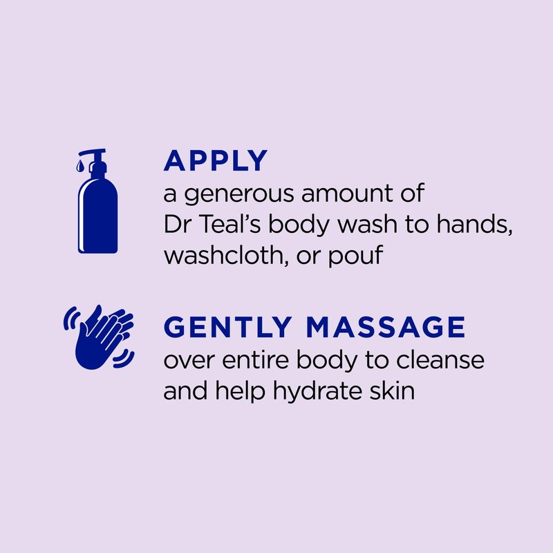 Dr Teal's Body Wash with Pure Epsom Salt, Soothe & Sleep with Lavender, 24 fl oz (Pack of 2)