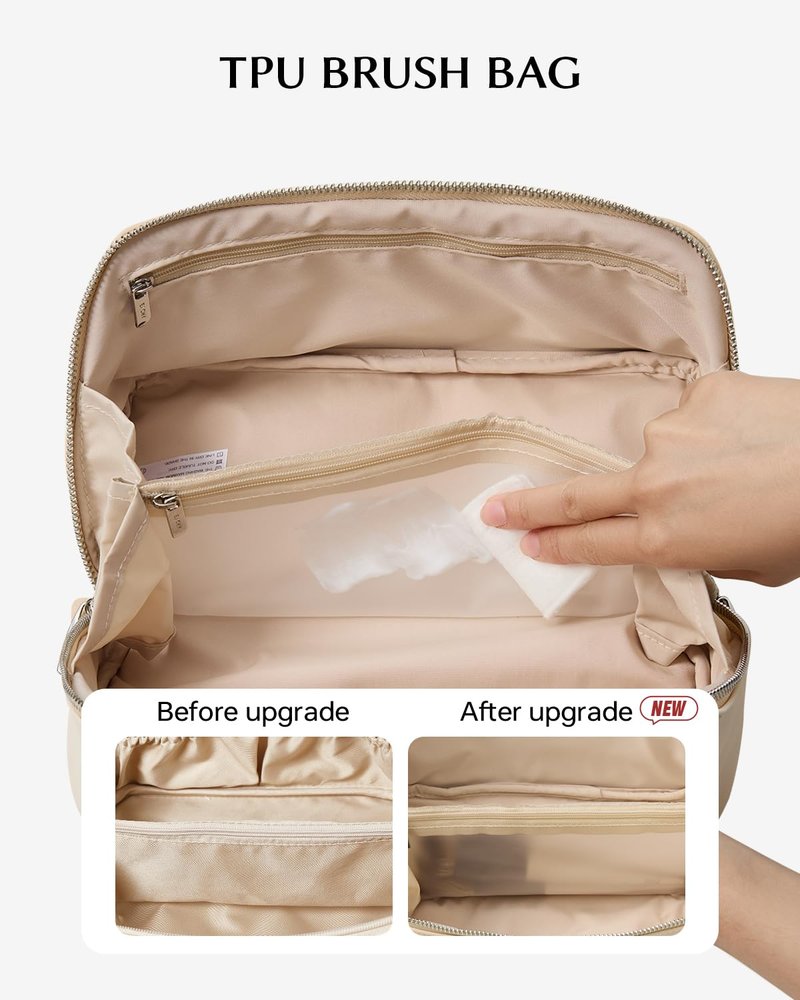 EACHY Personalized Makeup Bag, Travel Cosmetic Bags for Women with Zipper & Handle, Christmas or Birthday Gift for Mom, Wife and Friends