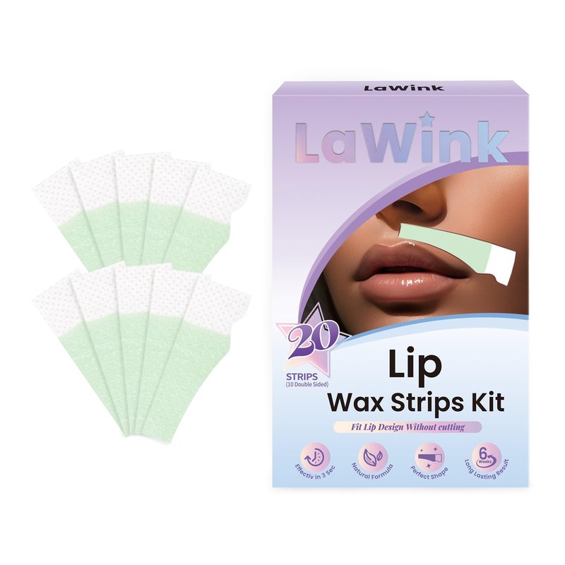 20Pcs Upper Lip Wax Strips, Facial Wax Strips Kit 4 Calming Oil Wipes Working For Upper Lip, Face, Eyebrow, and Chin Mouth waxing Lip upper hair removal Facial Hair Removal for Women LAWINK