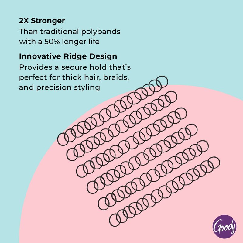 Goody Ouchless Womens Polyband Elastic Hair Tie, 150 Count, Black, Fine Hair Accessories, Style with Ease and Keep Your Hair Secured, Perfect for Fun and Unique Hairstyles, Pain-Free
