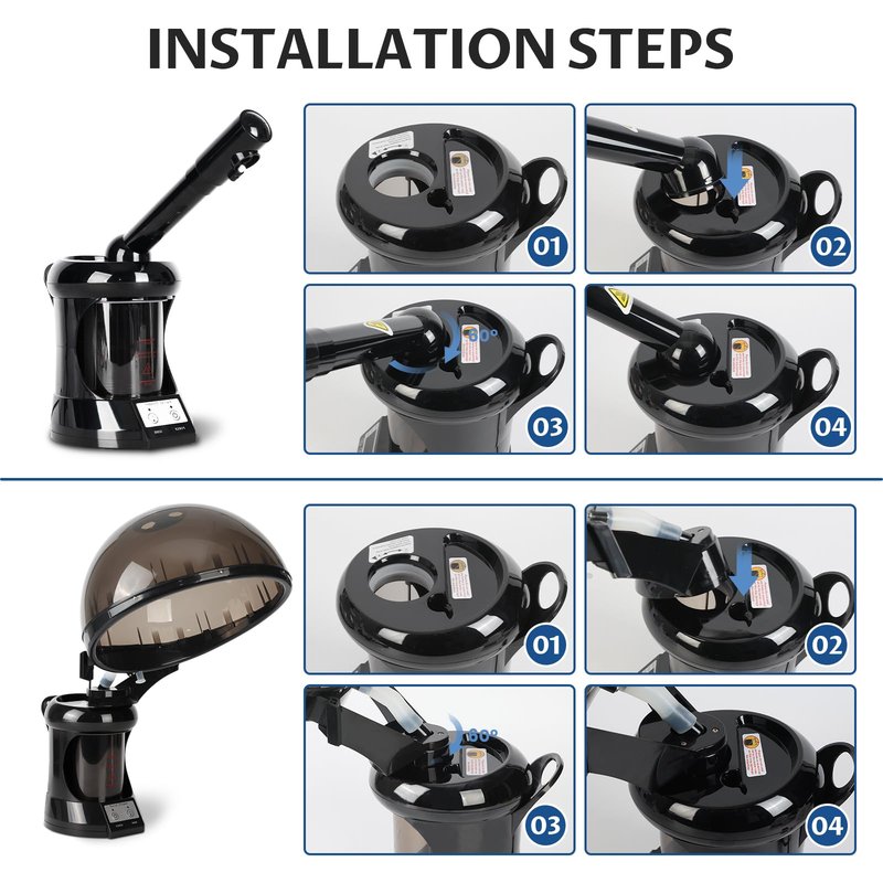 Hair Steamer, Hair and Face Steamer with Extendable Arm, Portable Tabletop Steamer, Ideal for Home Personal Care and Beauty Salon