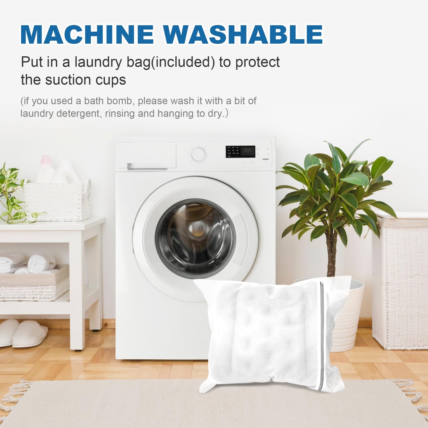 Luxury Full Body Bath Pillow for Bathtub, Bath Pillows for Tub with Mesh Laundry Bag, Cushion for Bathtub Headrest Neck Back Support - 5D Air Mesh & Quick Drying | White 63" x 16"