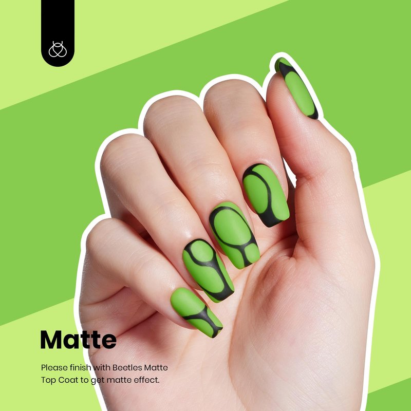 Beetles Forest Green Gel Polish - 15ml Lime Green Gel Polish Solid Neon Color Soak Off LED UV Manicure Day Nails Art Design Salon Home DIY for Women & Girls