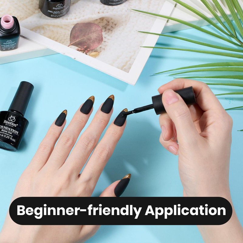 Beetles Black Gel Nail Polish -15ml Audrey Black Gel Polish Soak Off UV LED Needed Nail Art Summer Manicure Salon DIY Design at Home Gifts for Woman