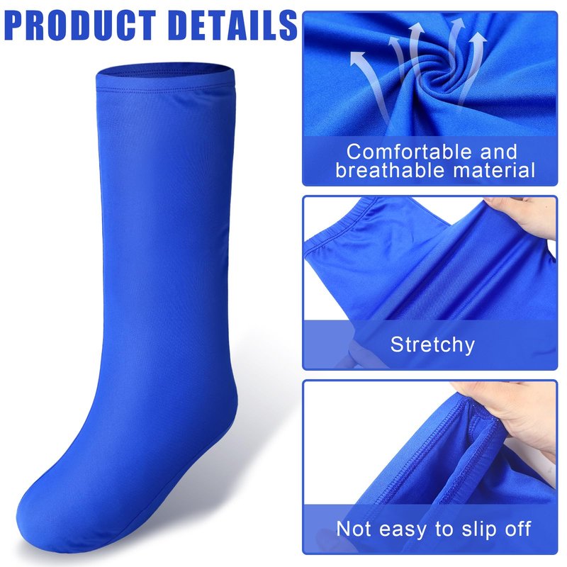 Shyyween 4 Pcs Leg Cast Cover Medium Short Cast Sock Cover Below the Knee Leg Sleeve for Foot Men Women Plaster Stocking Protective(Black, Blue, Gray,Dark Green)