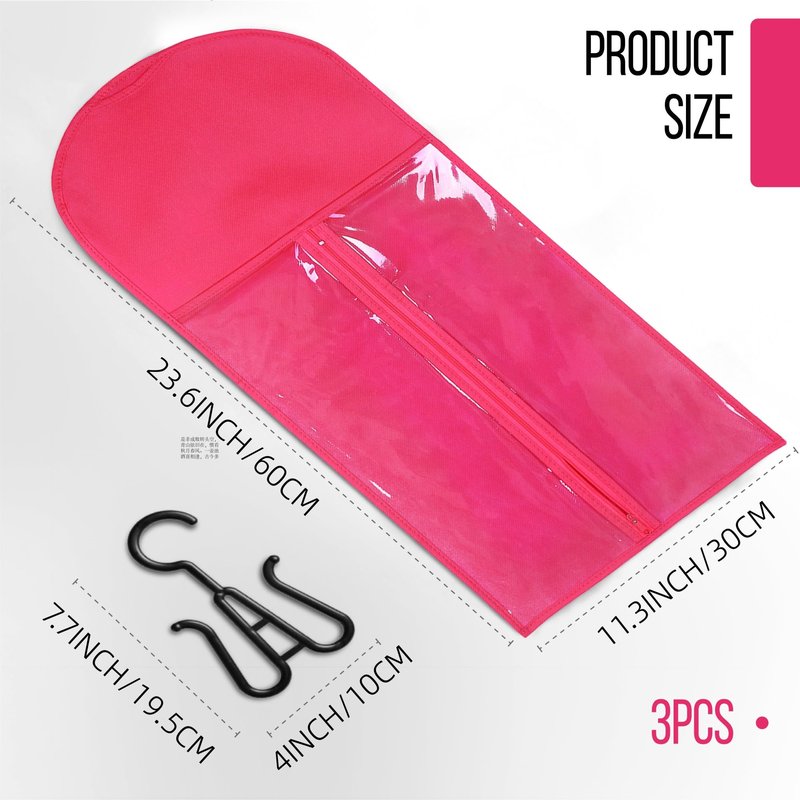 2PCS Wig Bags - Portable Holder for Multiple Wigs & Extensions - Hot Pink