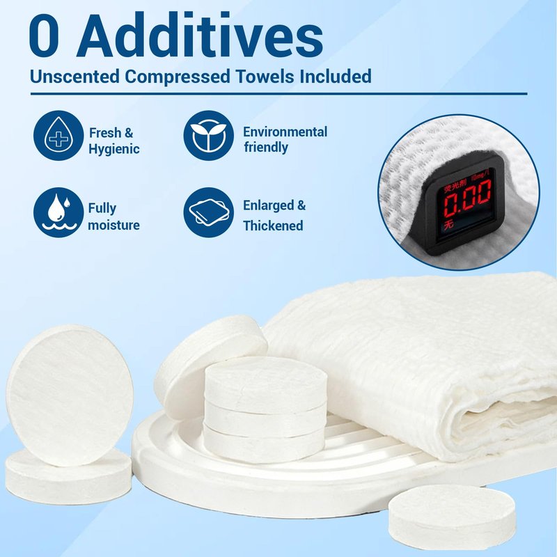 Hot Face Towel Dispenser,Small Towel Warmer,Automatic Disposable Hot Face Towel Heater Machine,5-Second Heating,Portable Compressed Towels Steamer for Facials(1Machine+60pcs towel)