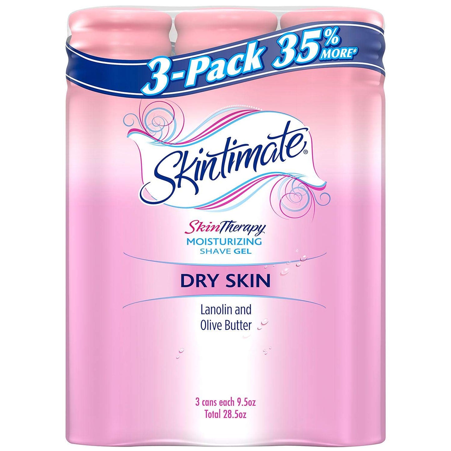 Skintimate SkinTherapy Moisturizing Shave Gel for Dry Skin, Lanolin & Olive Butter (9.5 oz., 3 pk.)