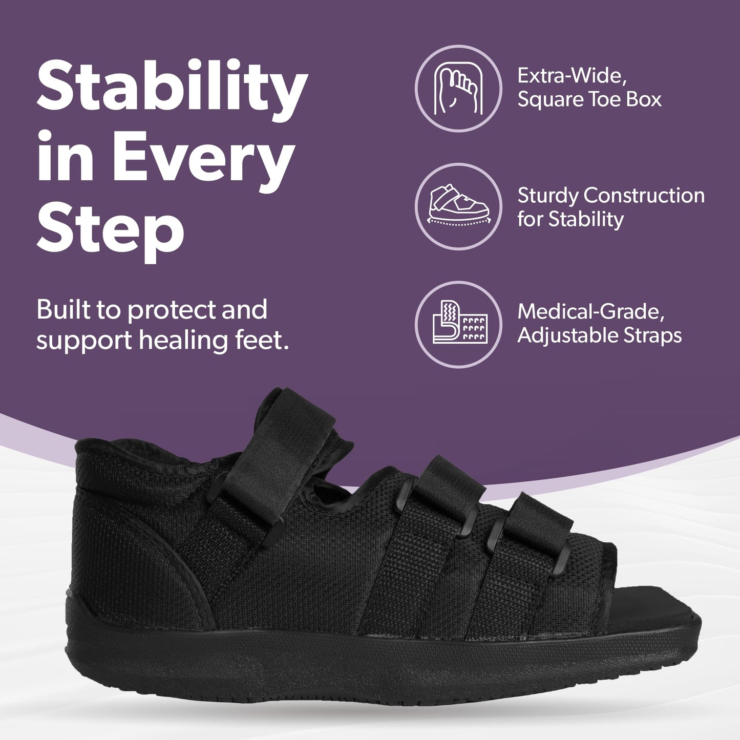 BraceAbility Post Op Shoe - Adjustable Orthopedic Medical Walking Boot for Broken Foot, Broken Toe, Stress Fracture and Injuries, Universal Cast Shoe for Men and Women After Foot Surgery (L - Female)