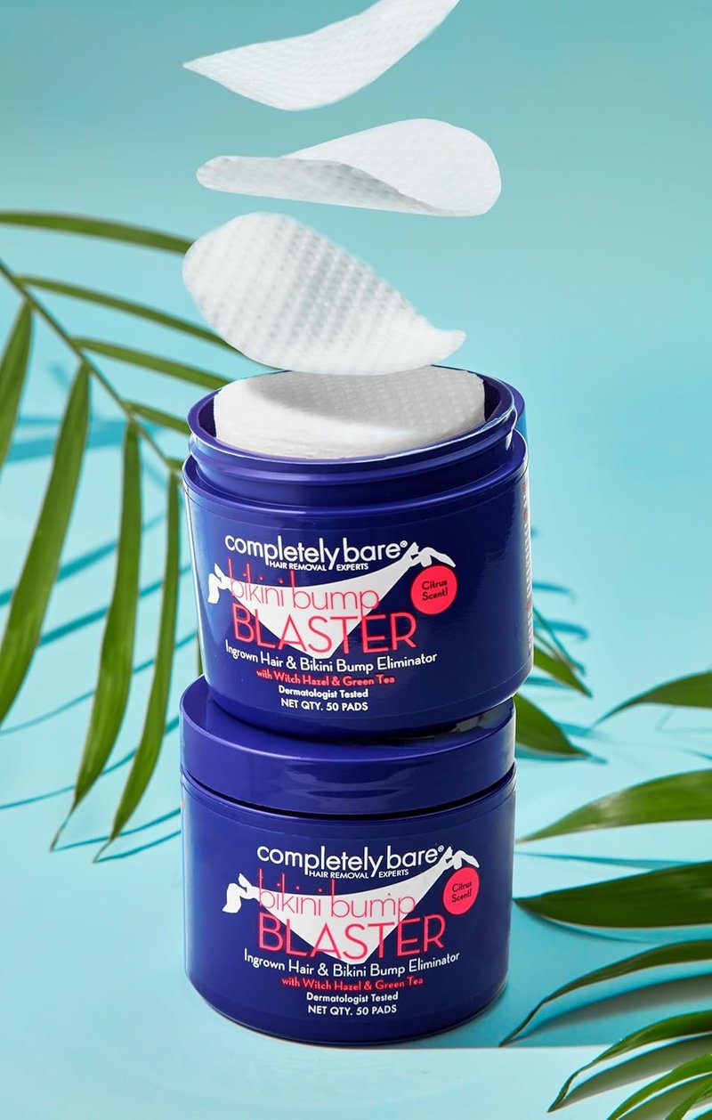 Completely Bare Bikini Bump Blaster - Ingrown Hair & Bump Eliminator with Glycolic Acid | 50 Pads